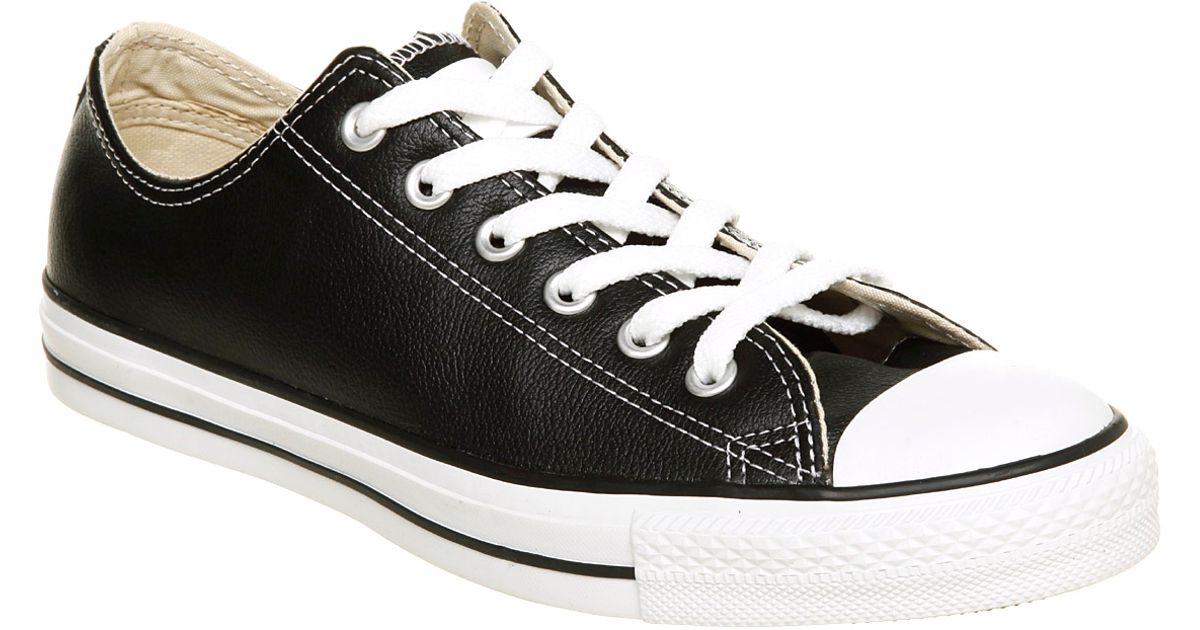 converse all star black leather low top