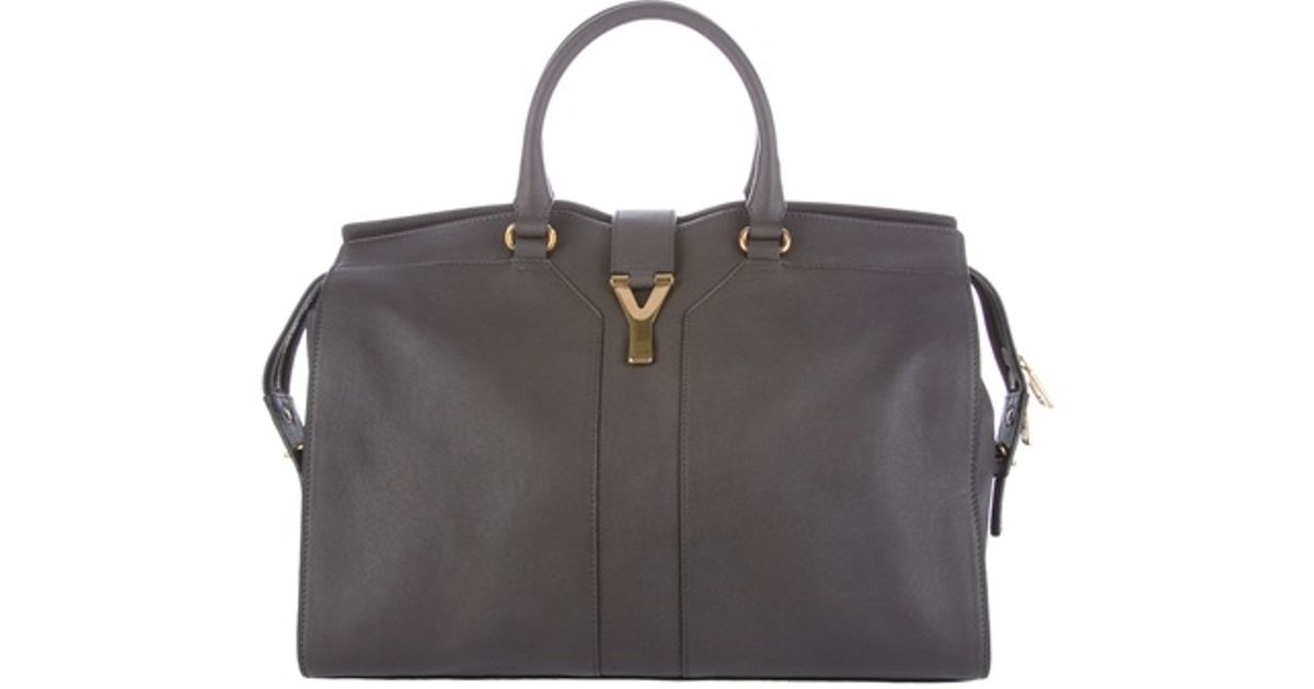 Saint laurent Cabas Chyc Tote in Gray (grey) | Lyst  