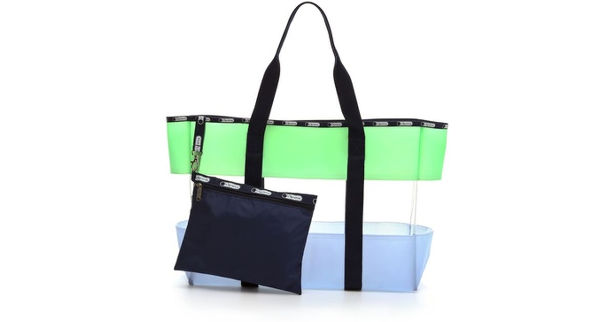 Lyst Lesportsac Striped Clear Beach Tote In Green