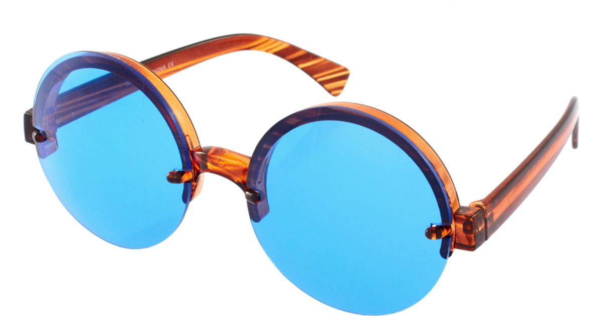 Lyst Asos Interchangeable Lens Sunglasses in Blue