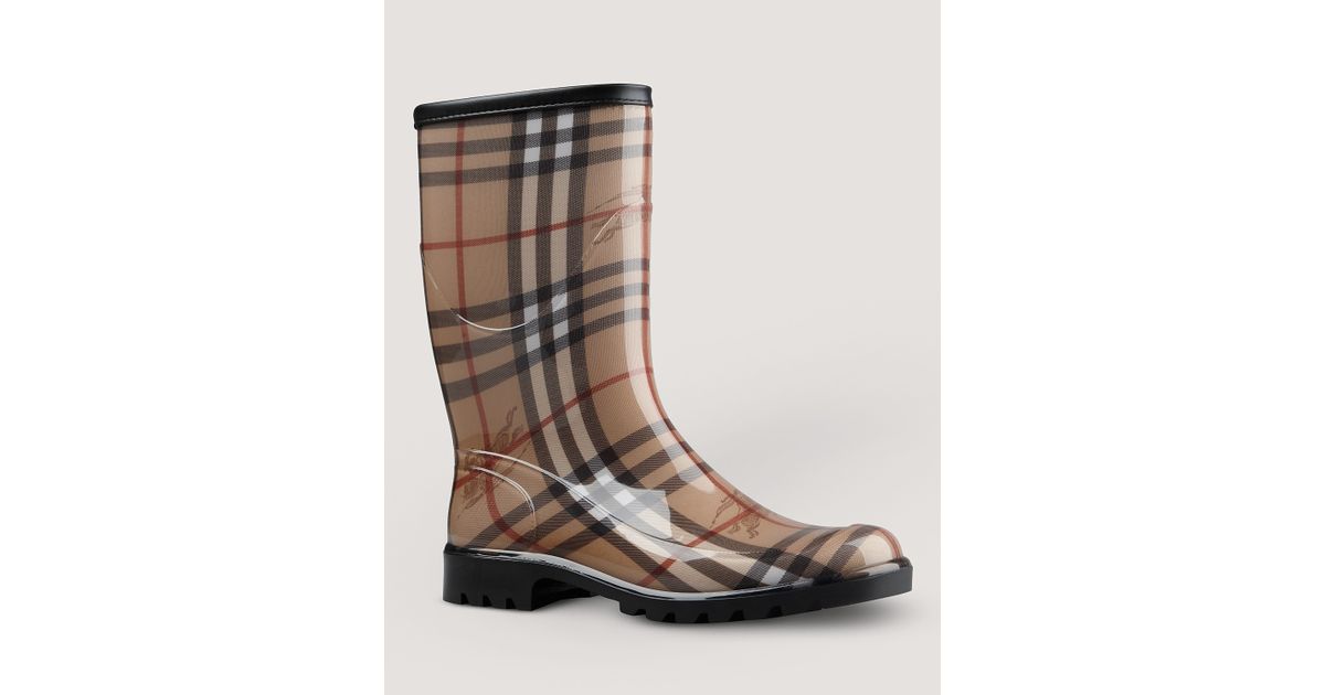 Burberry Rain Boots in Natural Lyst