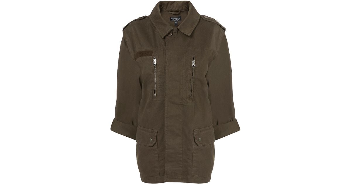 Lyst Khaki Army Jacket in Brown