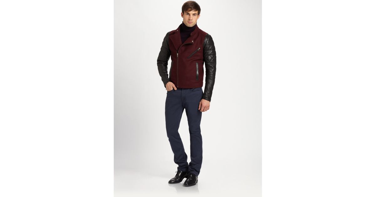 Yigal Azrouël Varsity Felted Wool Jacket In Brown For Men Lyst