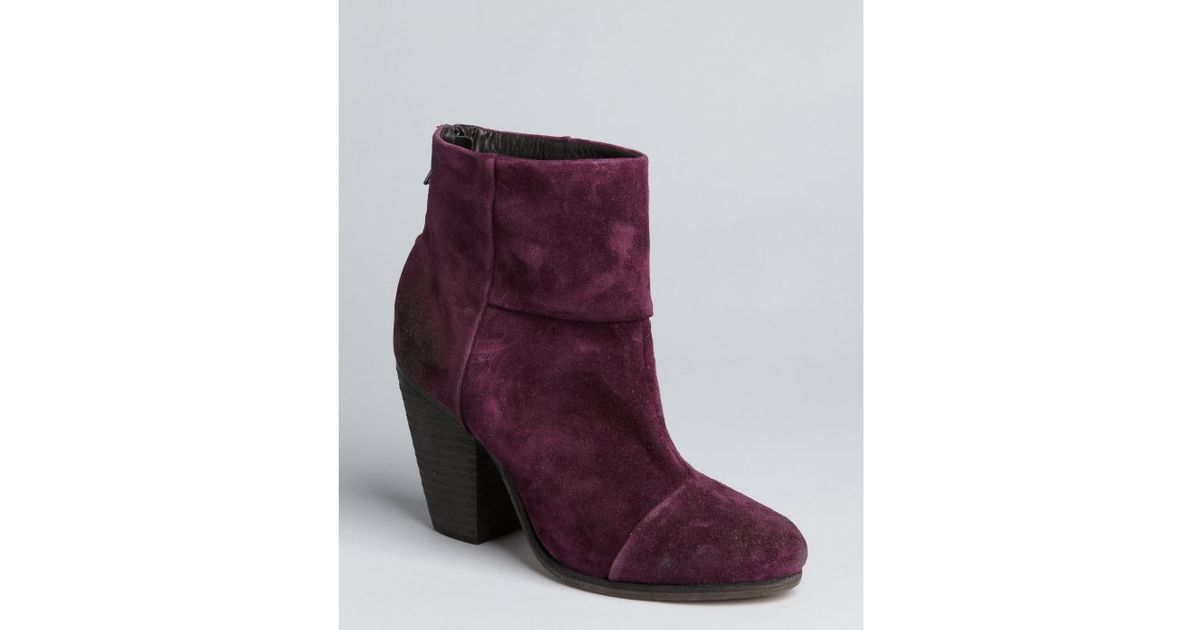 plum suede boots
