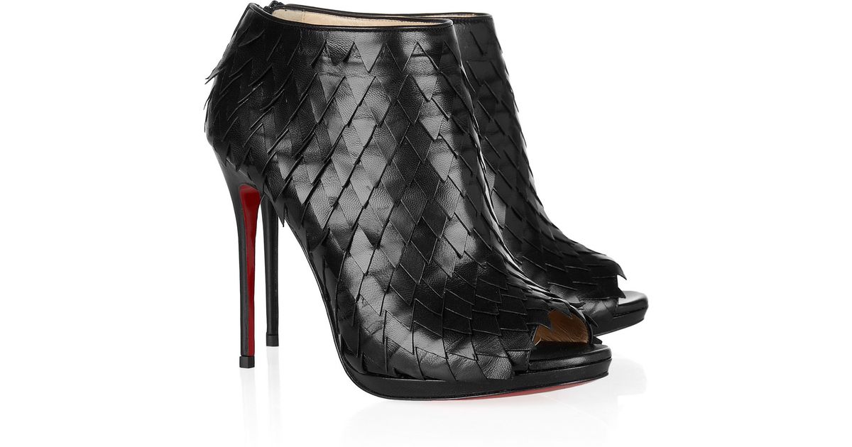 Christian louboutin Diplonana 120 Scale-Effect Leather Ankle Boots ...