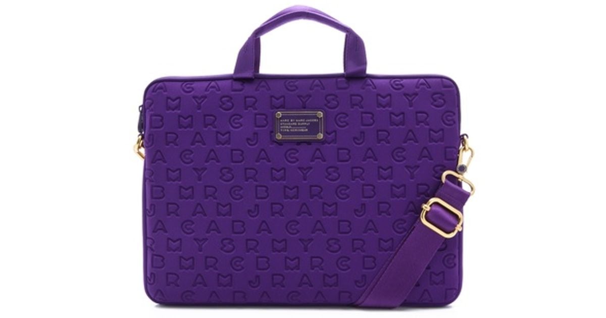 Lyst Marc By Jacobs Dreamy Logo Neoprene 15 Computer Bag In Lyst Marc By Jacobs Dreamy Logo Neoprene 15 Computer Bag In Purple