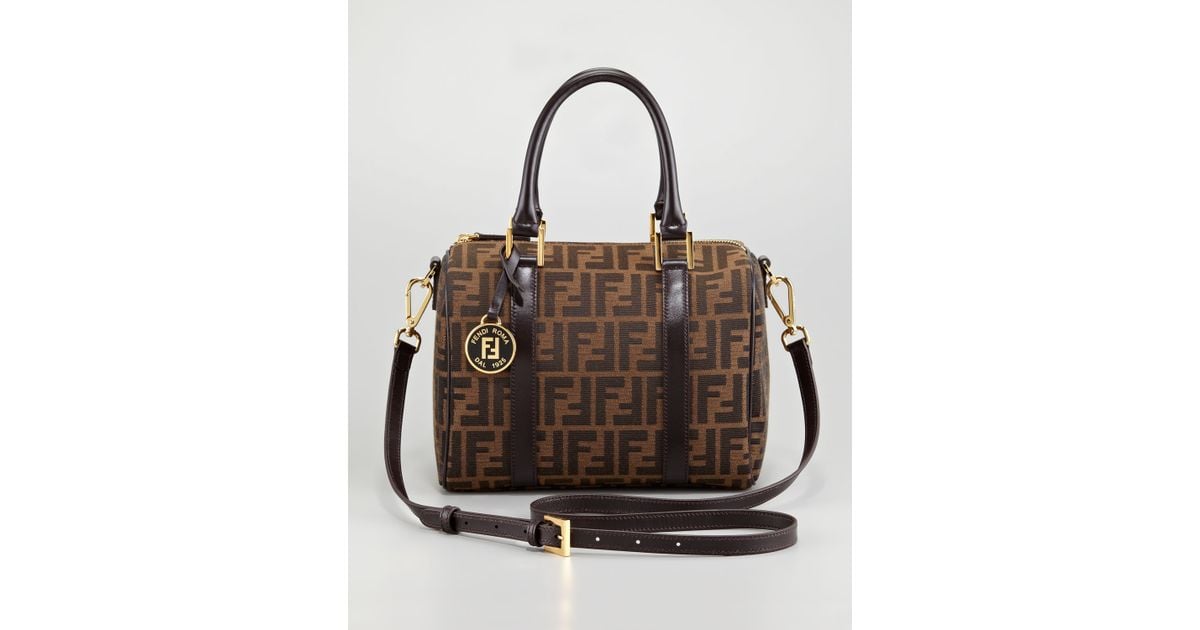 Lyst Fendi Zucca Boston Bag Medium In Brown