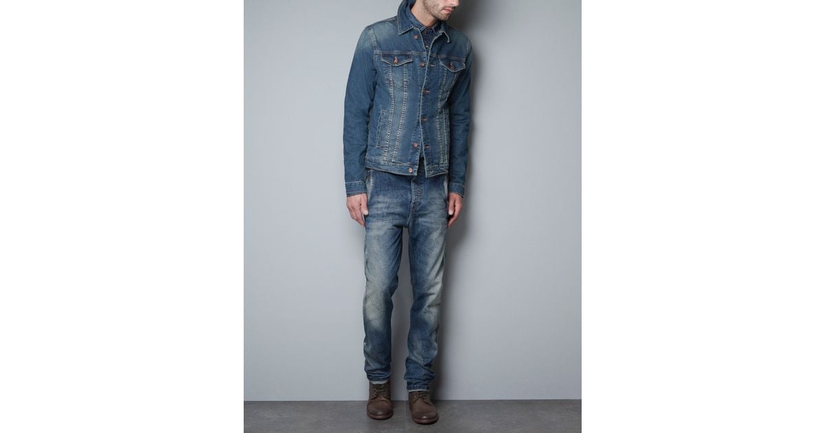 Zara Denim Jacket in Blue for Men Lyst