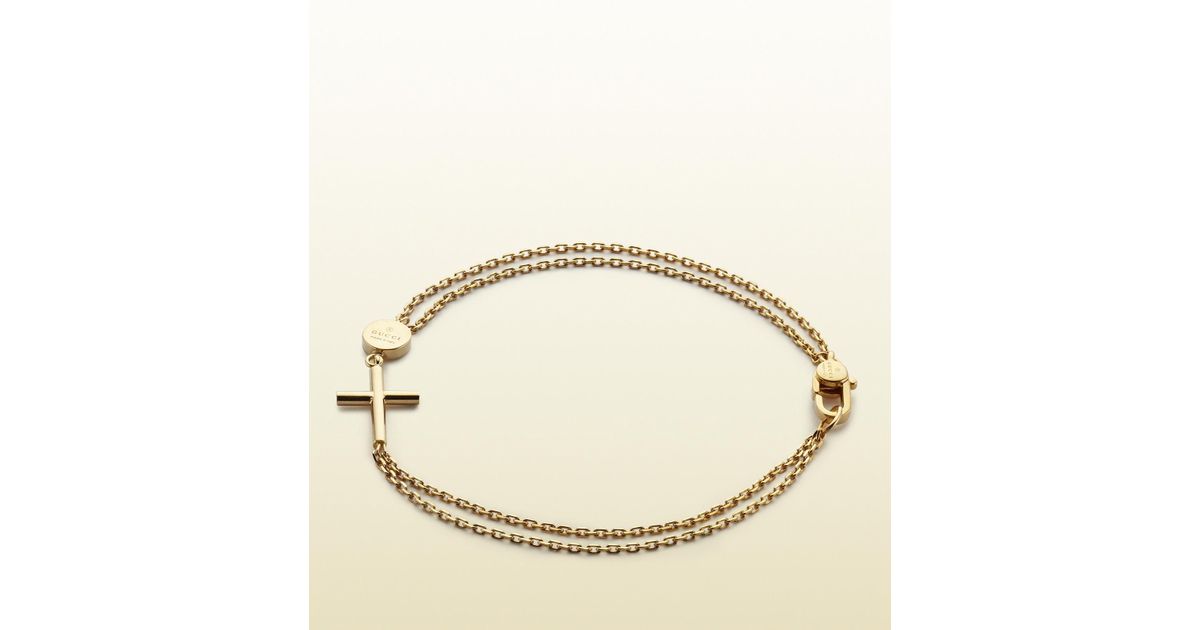 Lyst Gucci Bracelet With Cross And Trademark Engraved Tag In Lyst Gucci Bracelet With Cross And Trademark Engraved Tag In Metallic For Men