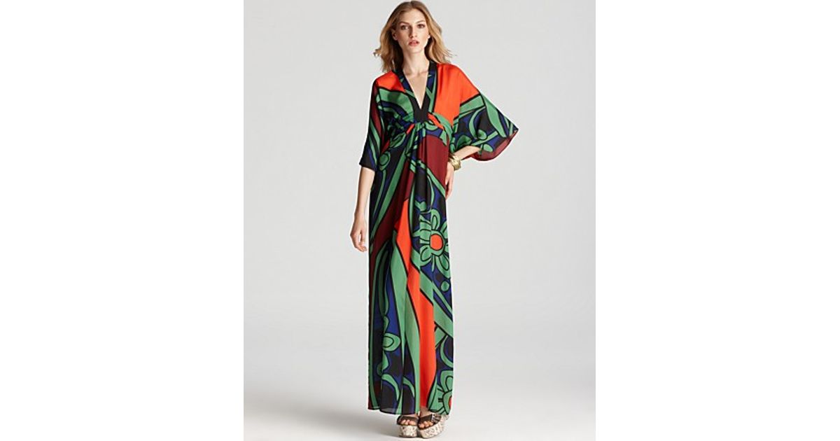 Lyst Issa Kimono Dress Printed Chiffon In Green