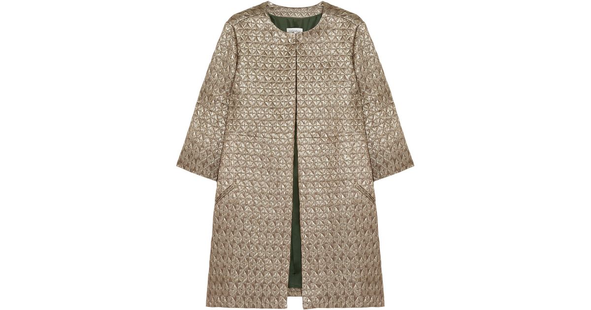 Lyst Saint laurent Metallic Woolblend Metalassé Coat in Metallic