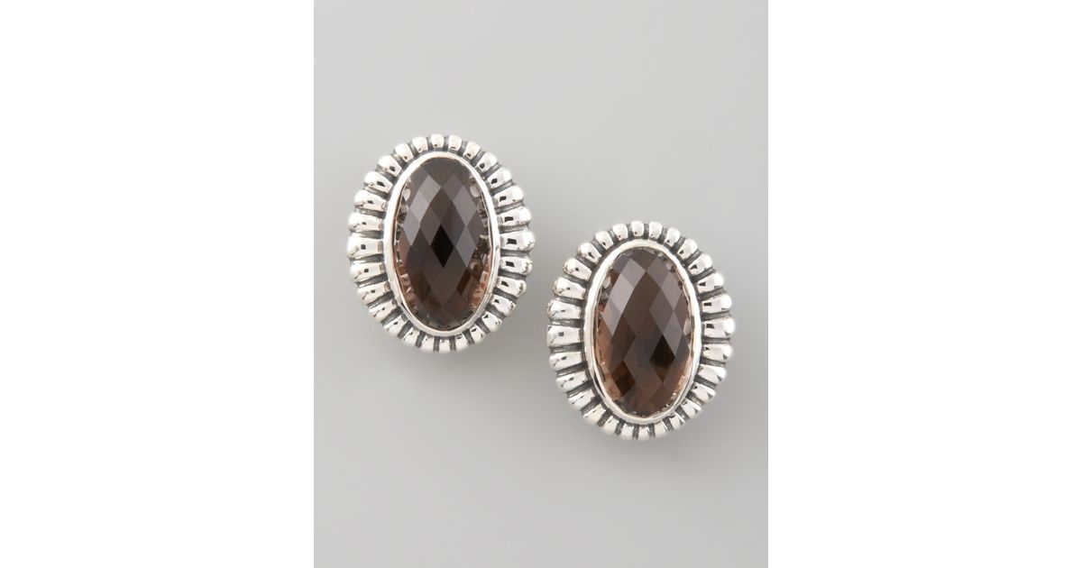 Lyst Lagos Venus Fluted Earrings Smoky Topaz In Metallic