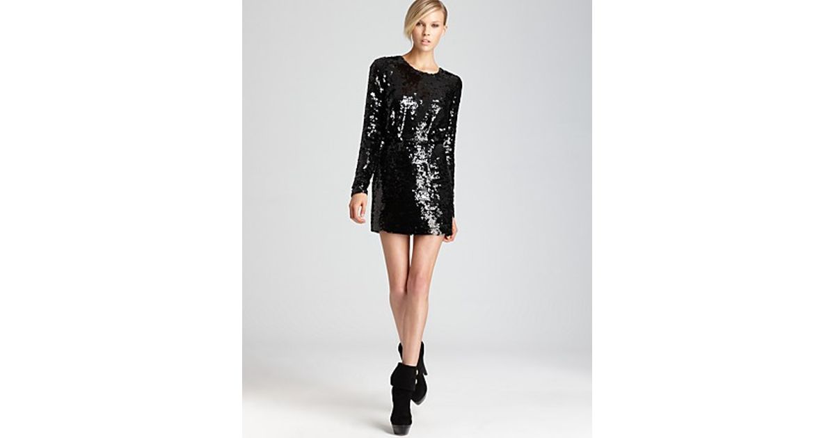 Lyst Rachel Zoe Sequin Dress Selita Blouson In Metallic