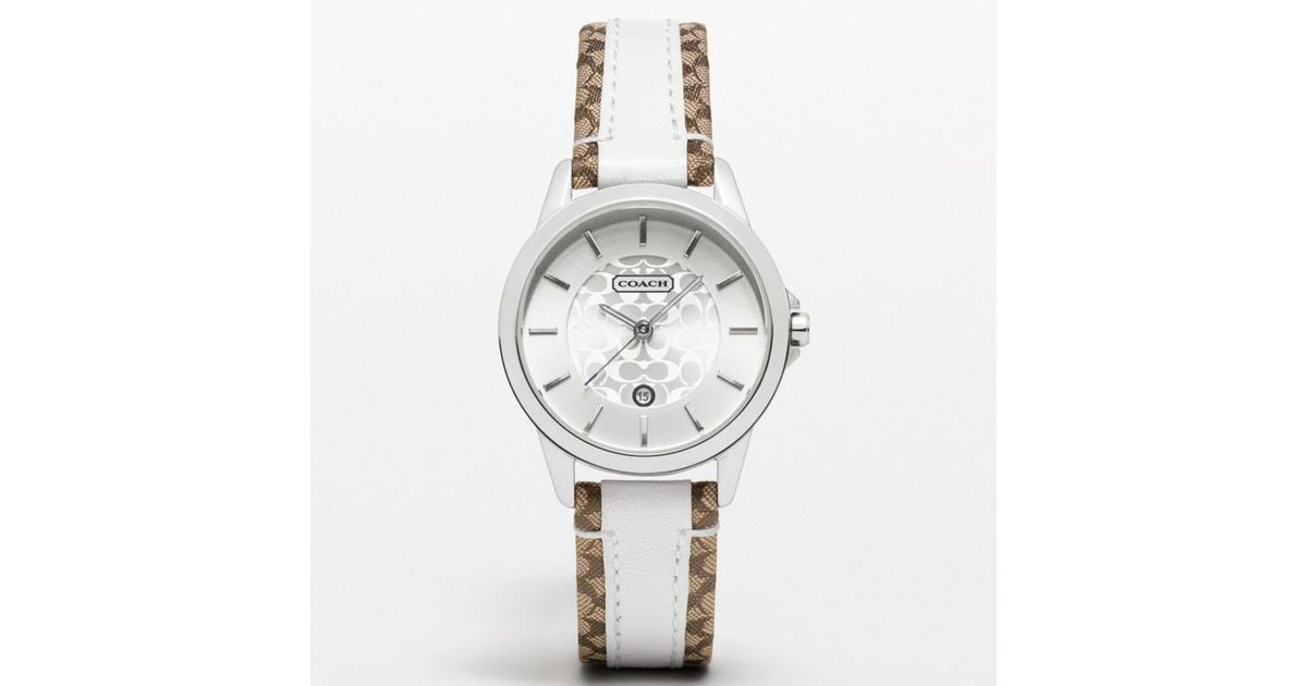 Lyst Coach Coach Classic Signature Strap Watch in White