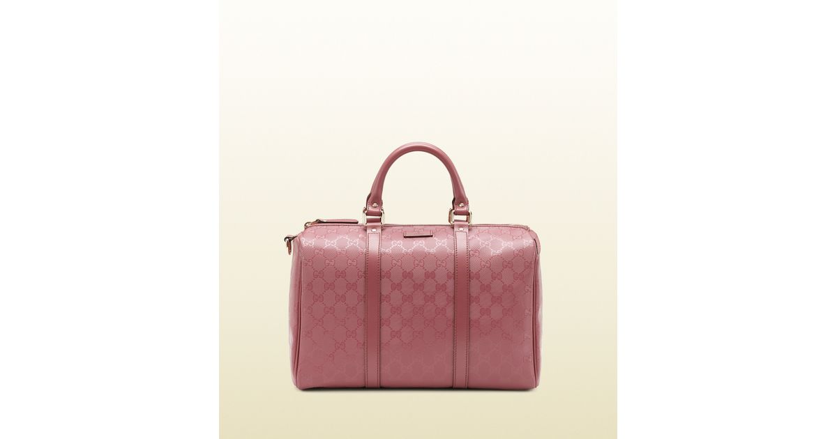 Lyst Gucci Joy Dark Pink Gg Imprimé Boston Bag In