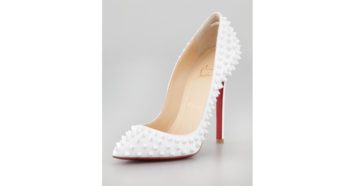 christian louboutin pigalle spikes 10 leather point  