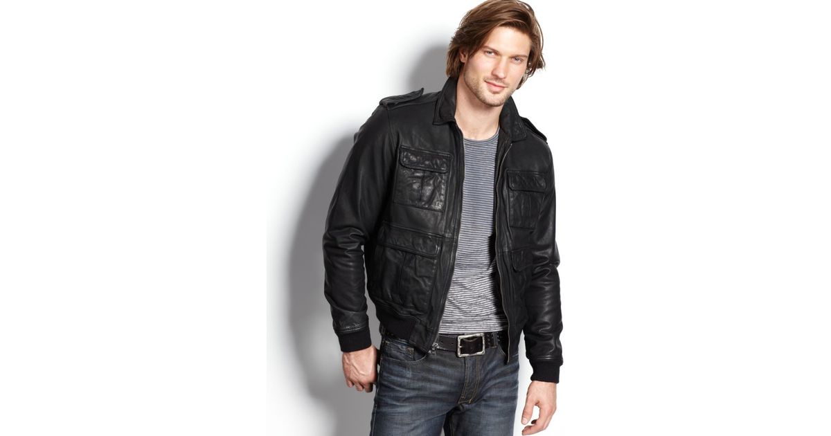 Lyst Kenneth Cole Reaction Leather Er Jacket In Black For Men