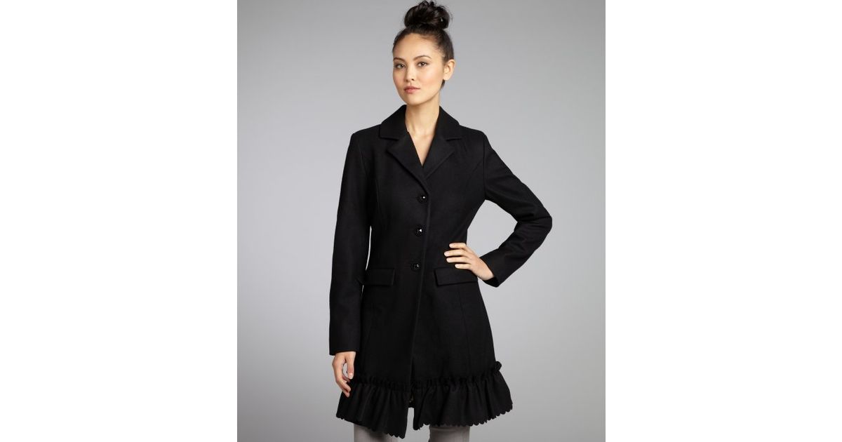 Betsey Johnson Skirted Trench Coat In Black Lyst Image Of Betsey Johnson Hooded And Zippered Trench Coat