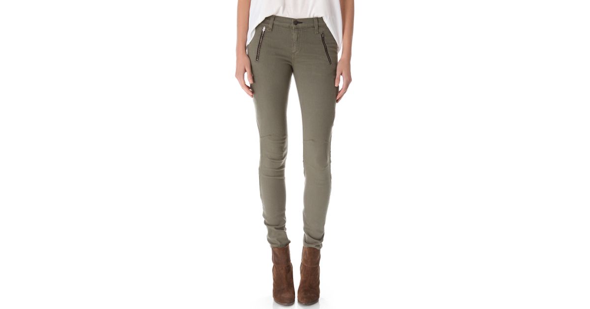 green cargo skinny jeans