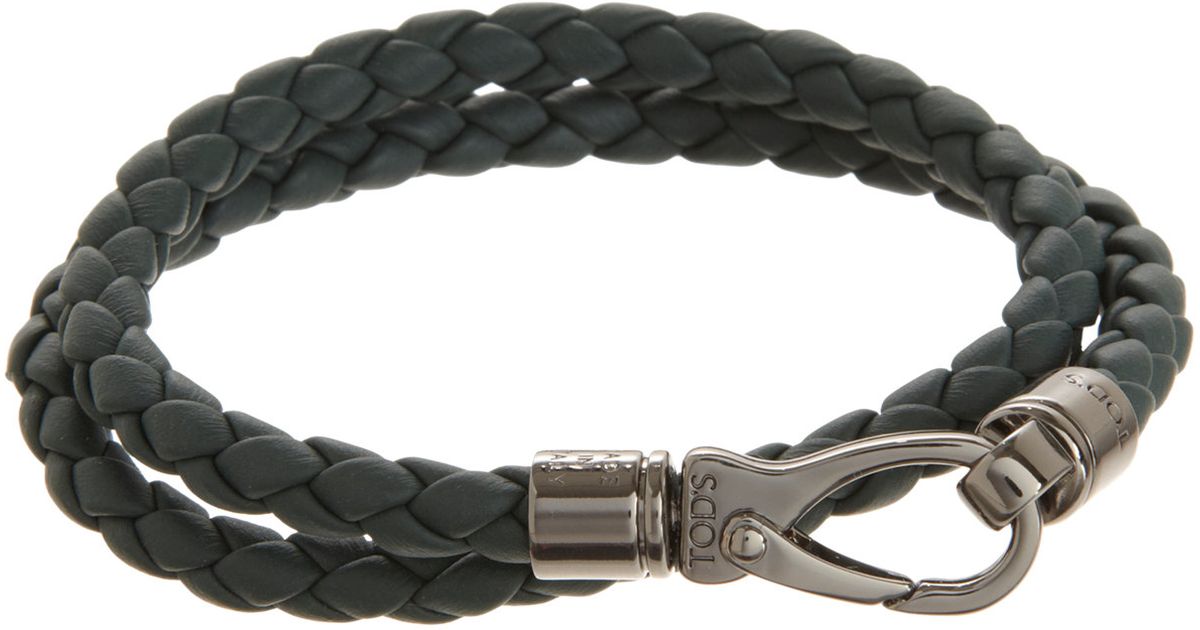 Tod S Large Leather Bracelet In Brown For Men Lyst