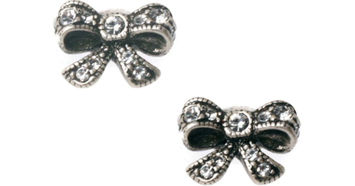 Lyst Cath Kidston Crystal Bow Earrings In Metallic