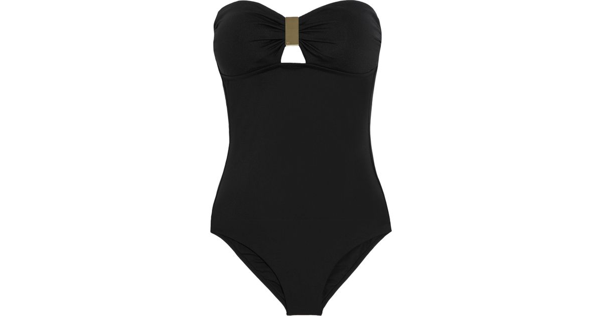 Lyst - Melissa odabash St Tropez Bandeau Swimsuit in Black