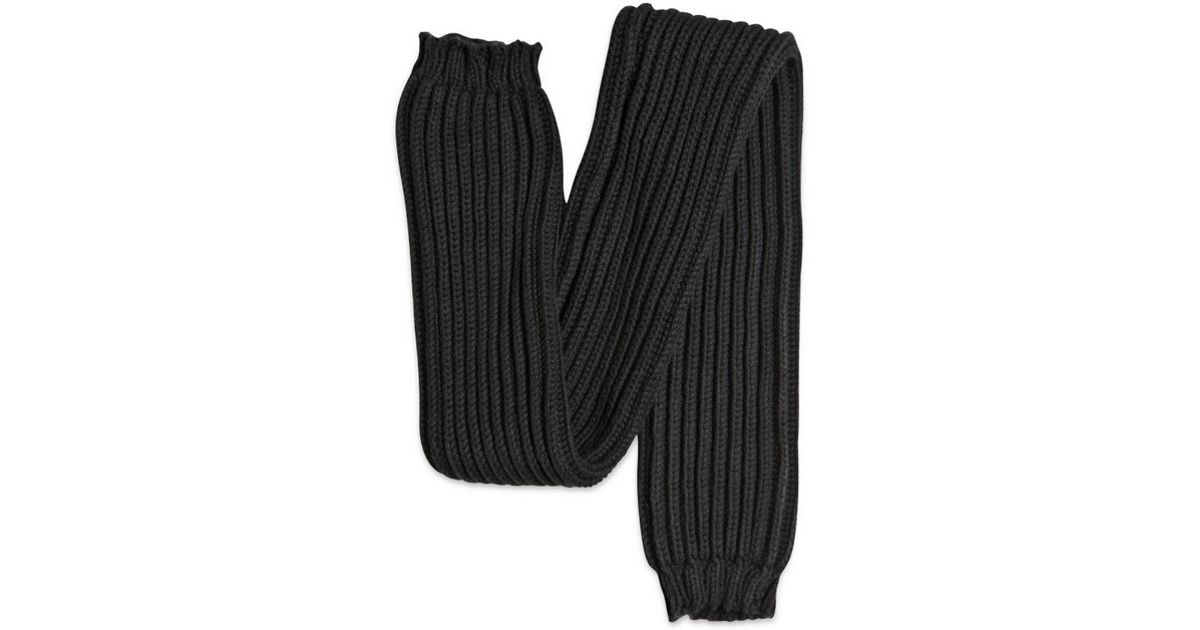 Rick Owens Thick Cotton Ribbed Knit Leg Warmers in Black for Men Lyst