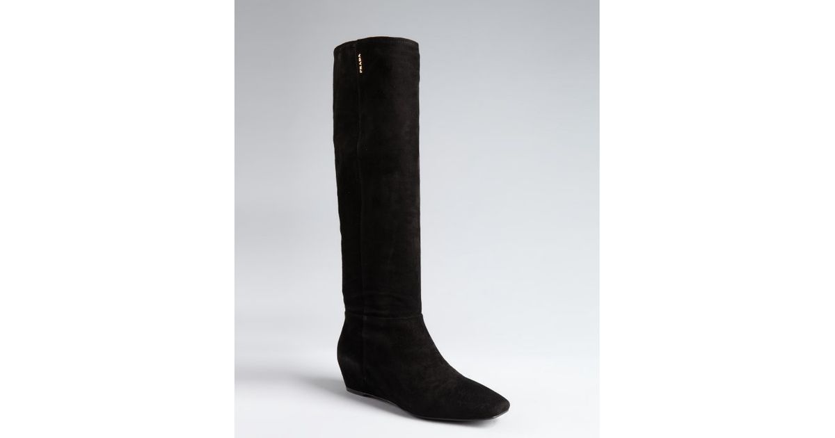prada tall boots black