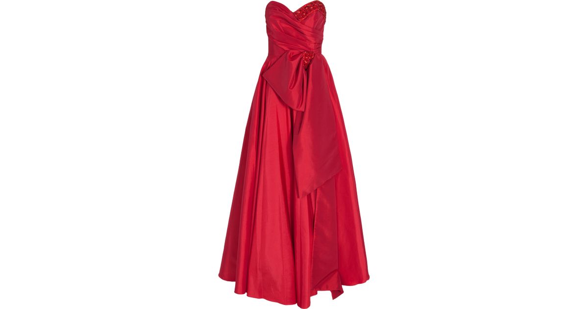 Lyst - Notte by marchesa Strapless Full Skirt Gown in Red