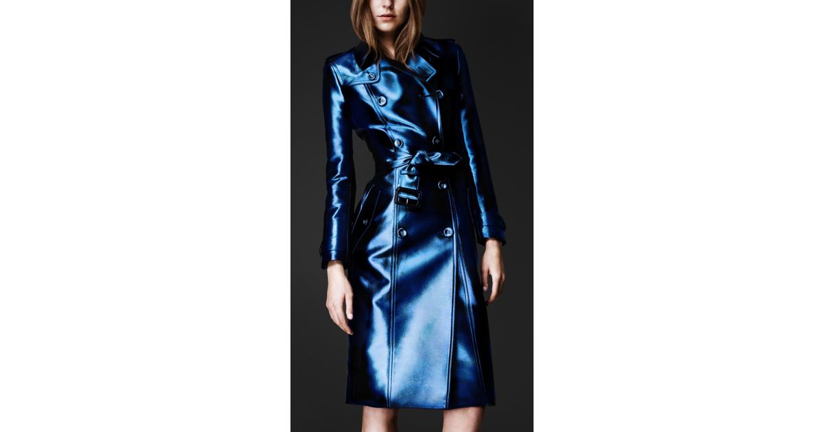 Lanvin Metallic Trench Coat In Brown Lyst