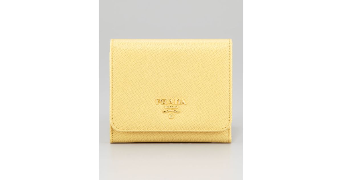 prada yellow wallet  