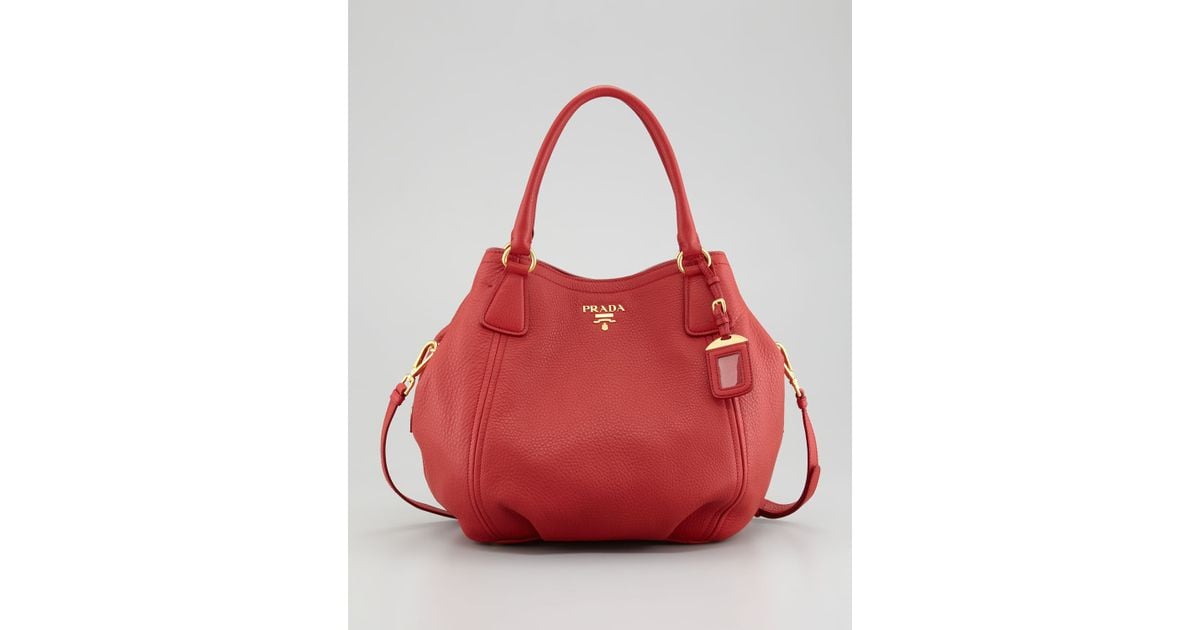 Lyst Prada Vitello Daino Tote Bag In Red