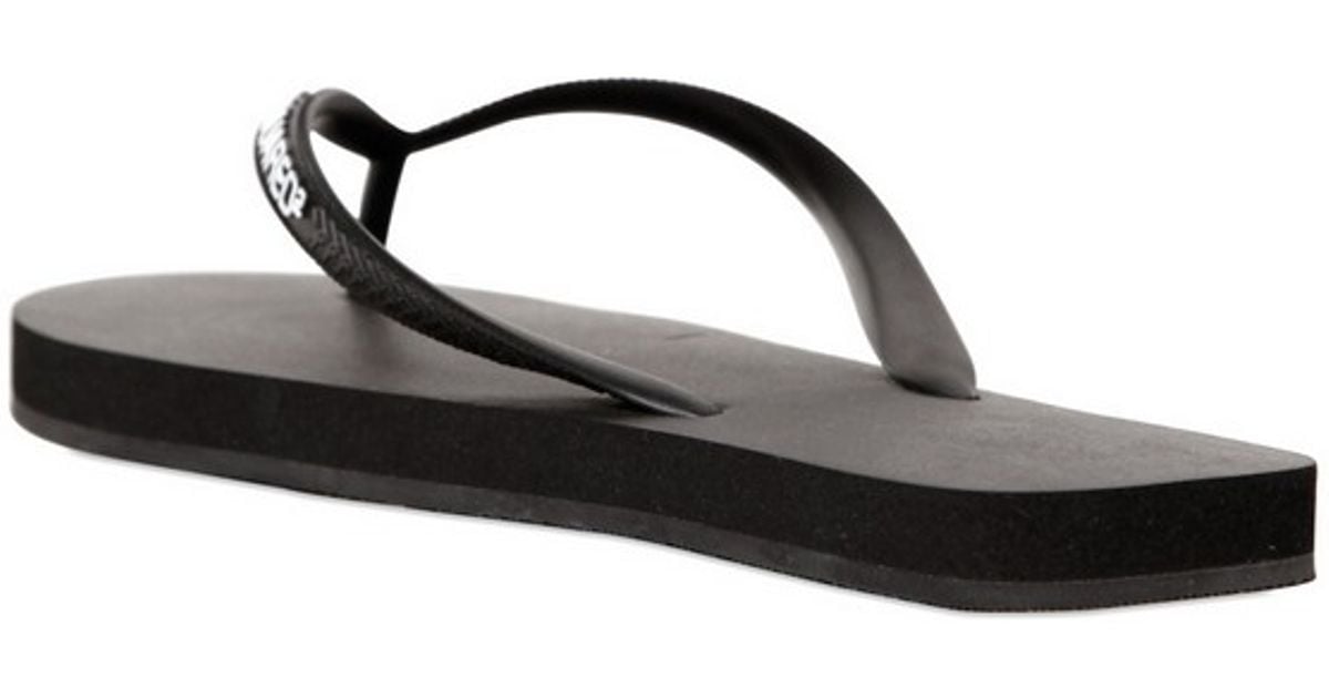 DsquaredÂ² Dsquared Logo Rubber Flip Flops in Black for Men | Lyst