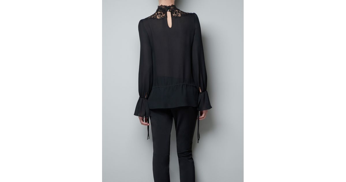 black silk blouse zara