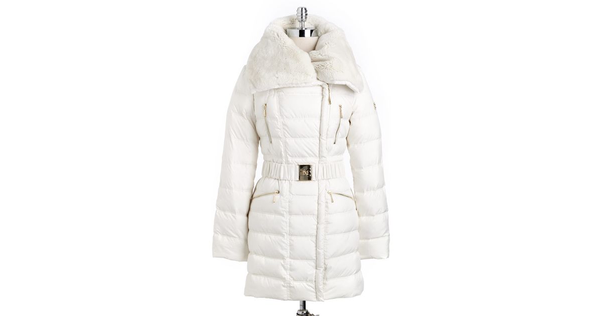 Lyst - Dawn Levy Fur-Trimmed Quilted Down Jacket in White