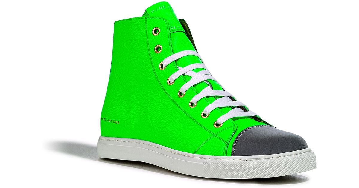 Marc jacobs Neon Greenreflector High Top Sneakers in Green for Men | Lyst