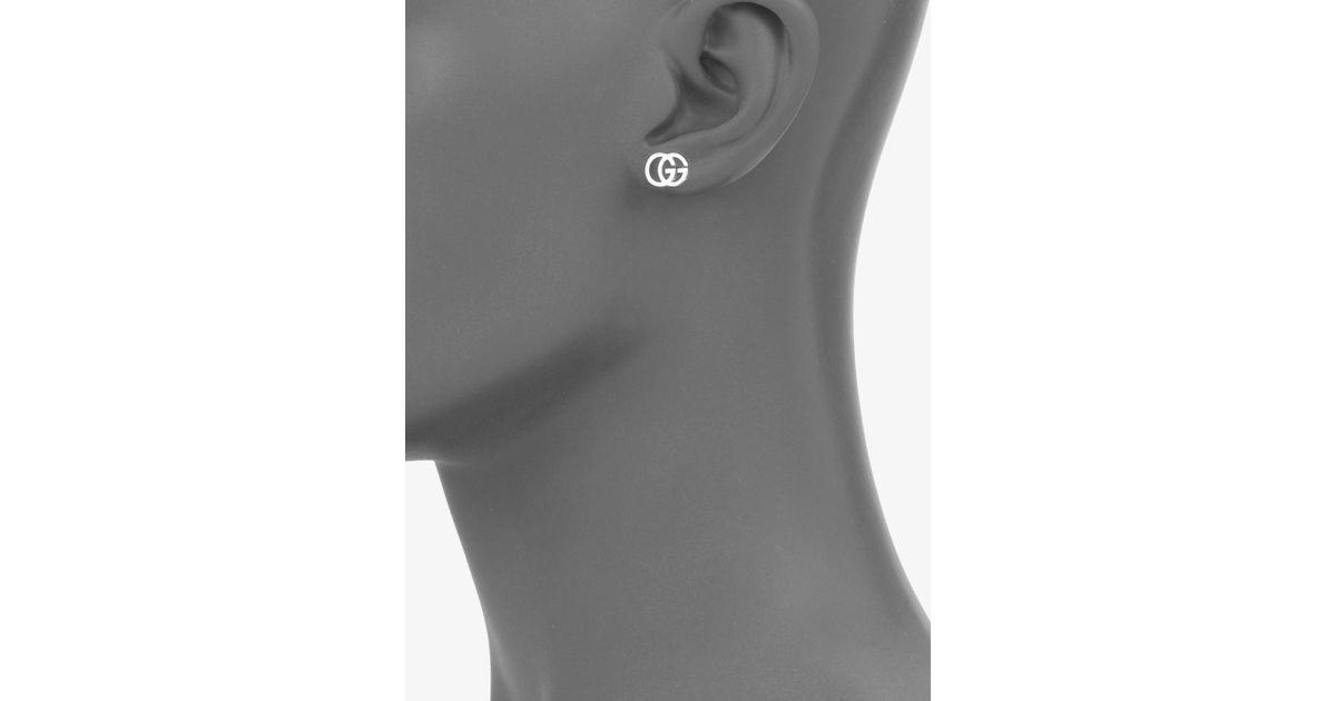 Lyst Gucci 18k Yellow Gold Double G Earrings In Metallic