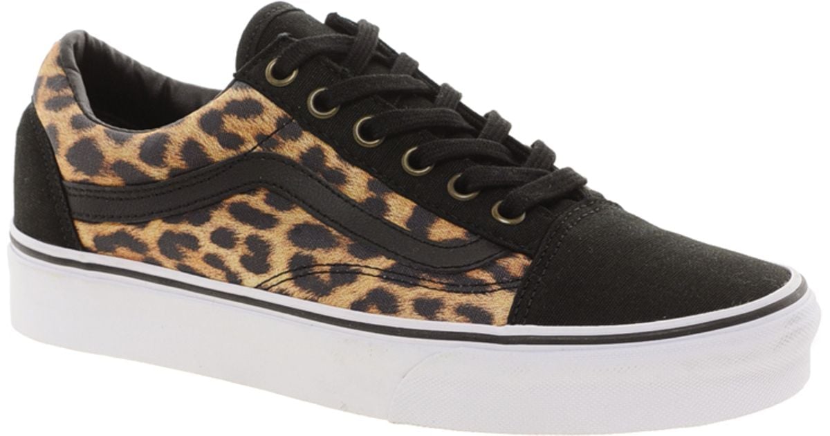 vans old skool black and leopard