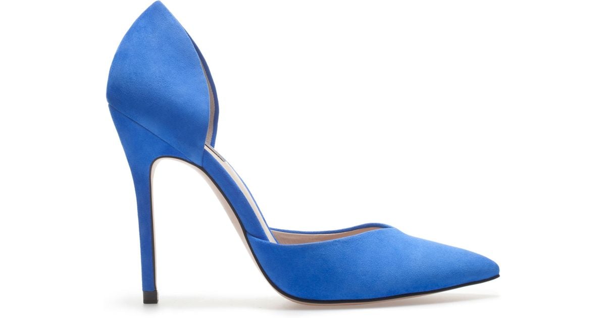 Zara High Heel Vamp Shoe in Blue | Lyst