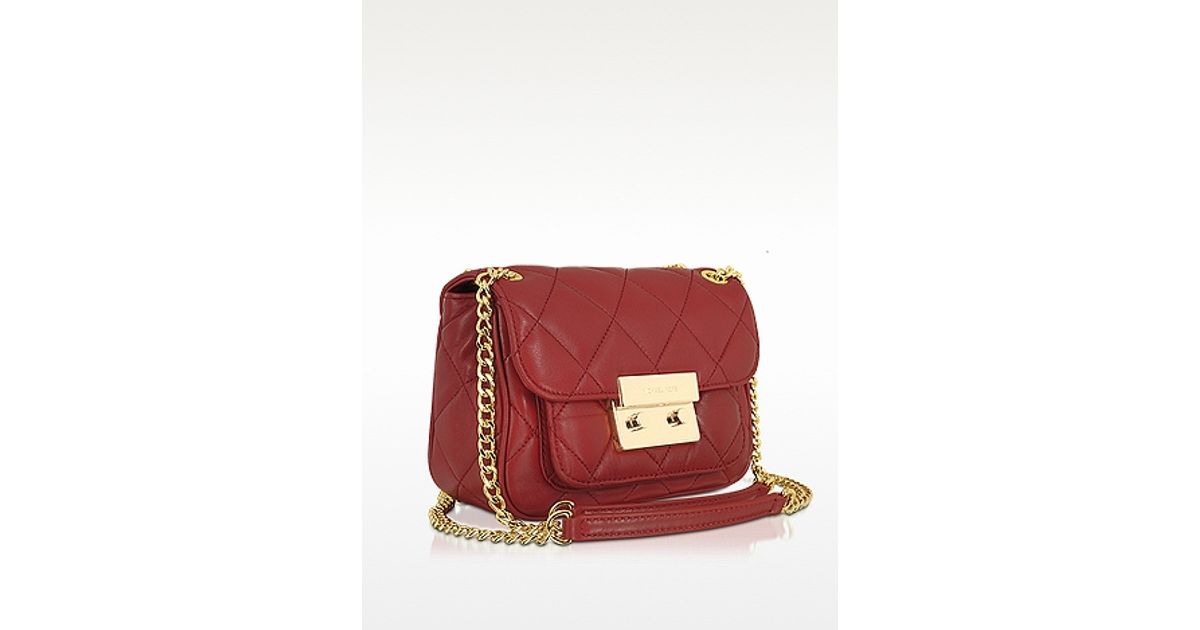 Michael Kors Red Small Sloan Quilted Shoulder Bag