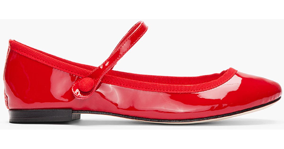 red mary jane flats women's