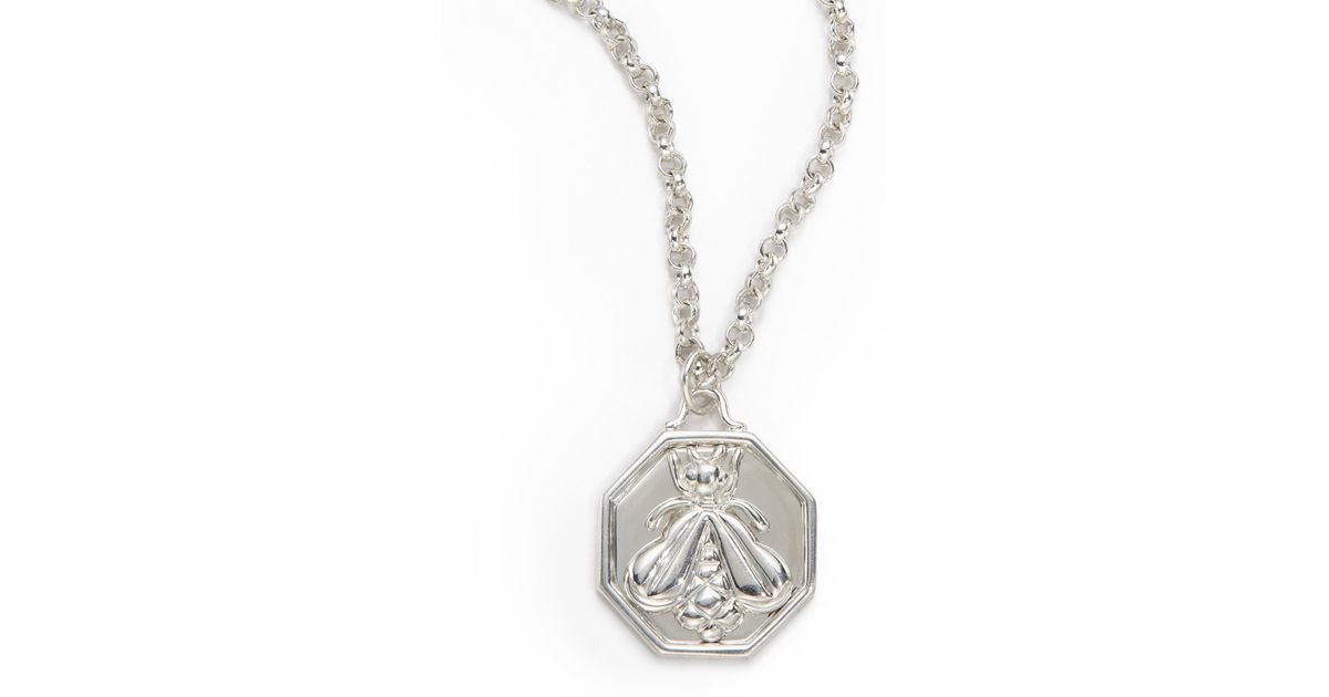 Lyst Slane Octagon Bee Pendant Necklace In Metallic