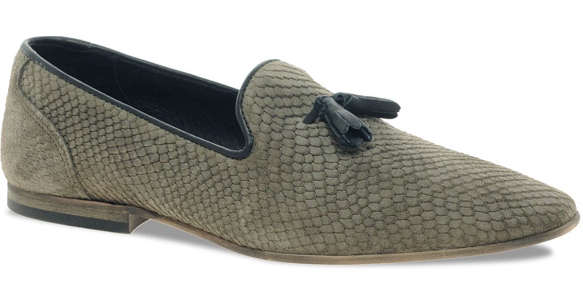 snakeskin backless loafers