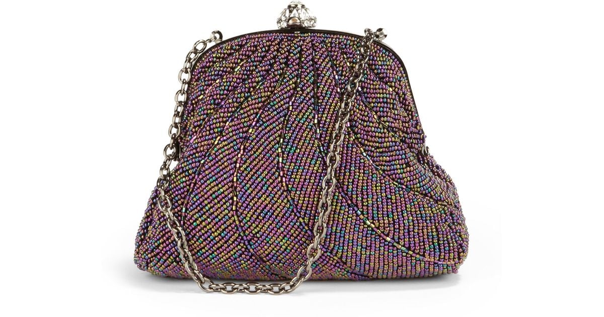 Lyst Inge Christopher Beaded Frame Clutch in Purple