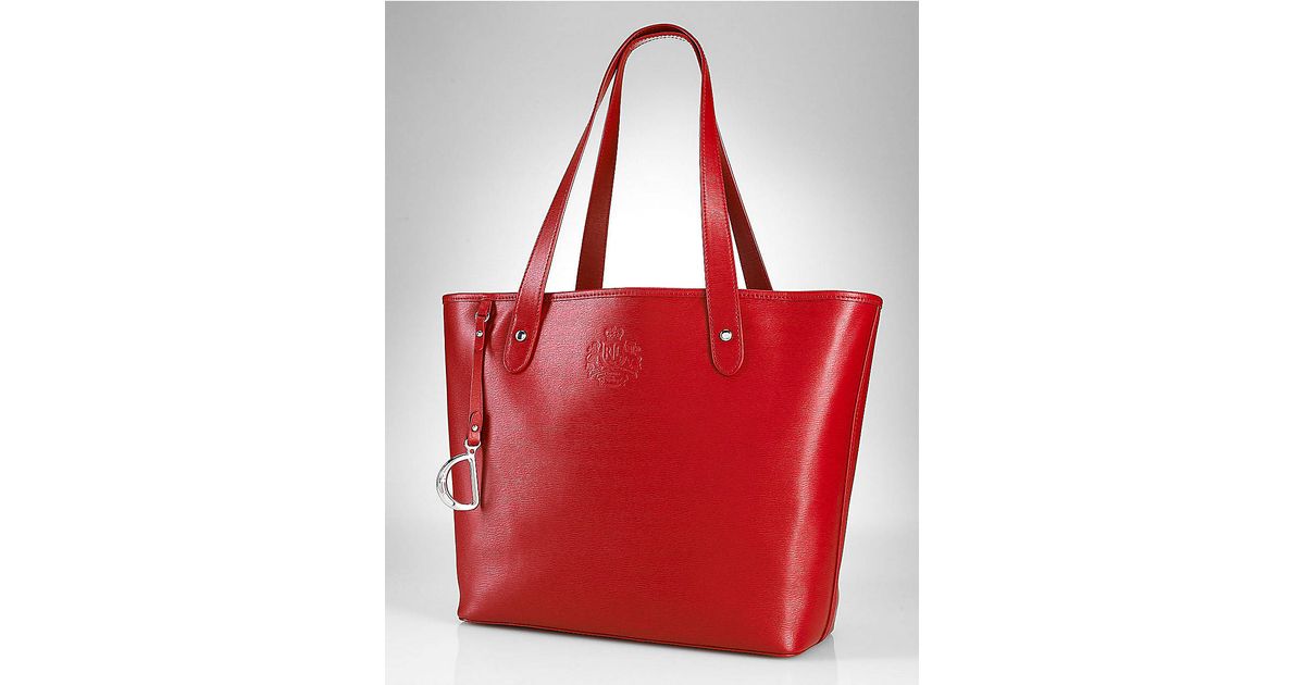 ralph lauren red leather handbag