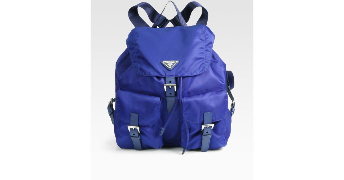 Prada Vela Backpack in Blue (bluette-blue) | Lyst  