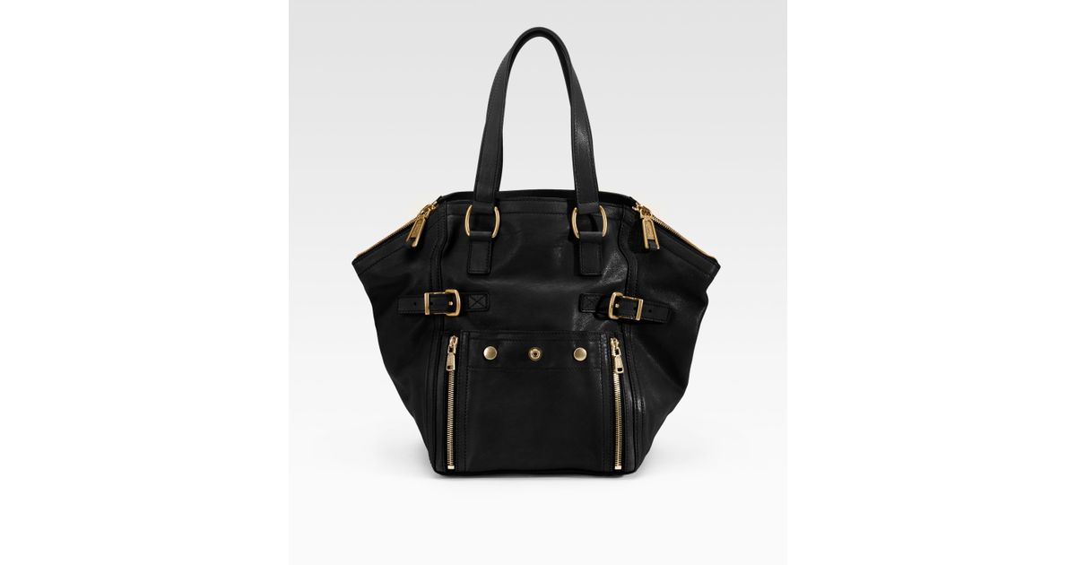 Saint laurent Ysl Small Downtown Tote in Black | Lyst