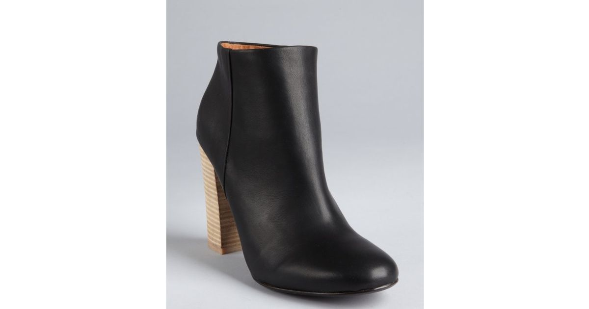 black stacked heel boot