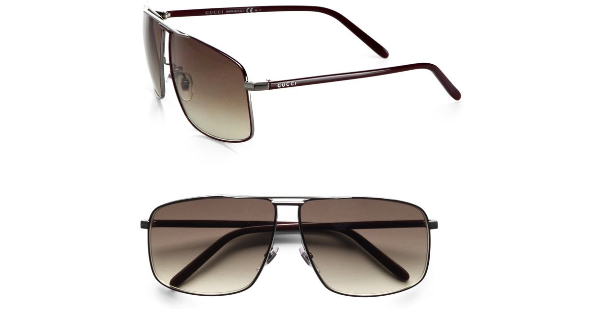 Lyst Gucci Navigator Sunglasses In Black For Men