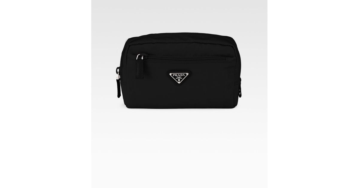 Prada Nylon Zip Pouch in Black for Men | Lyst